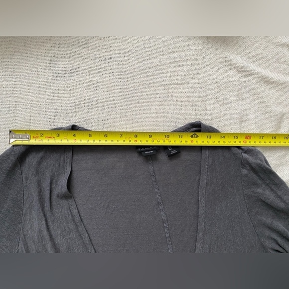 TAHARI 100% Linen Lightweight Gray Long Sleeve Cardigan Size L - Picture 7 of 10